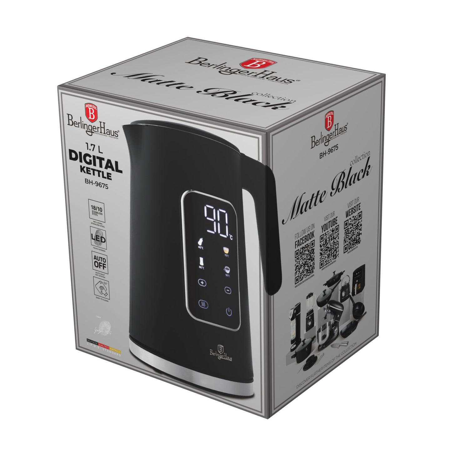 Berlinger Haus Digitale Waterkoker – Mat Zwart